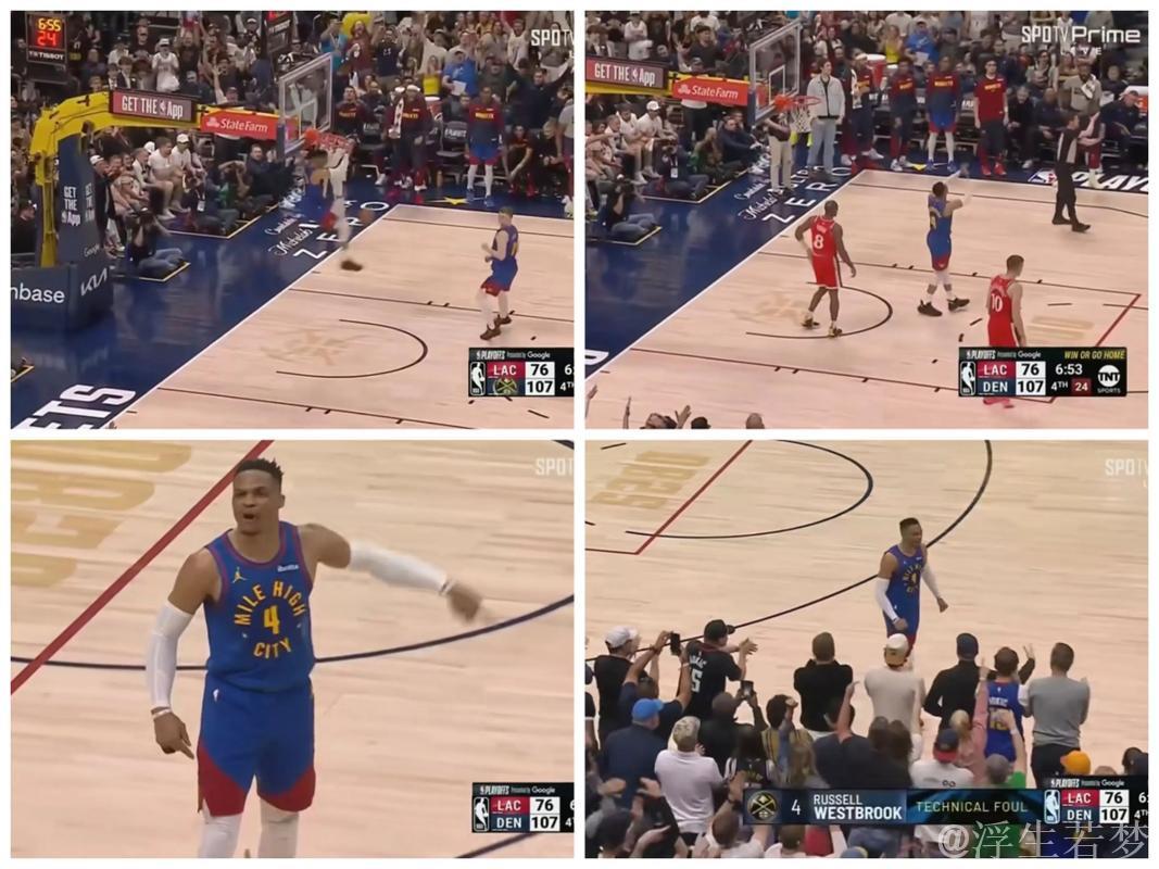 威少快攻抢断暴扣 挂筐被吹技犯仍激情怒吼 威少快攻抢断暴扣 挂筐被吹技犯仍激情怒吼